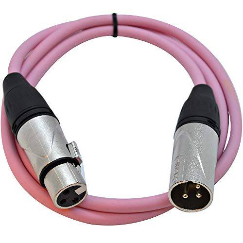 Seismic Audio - SAXLX-3Pink - 3 Foot 핑크 XLR 패치 케이블 마이크 케이블 - 3 핀 XLR Male to XLR Female 마이크,마이크로폰 케이블 - 3’