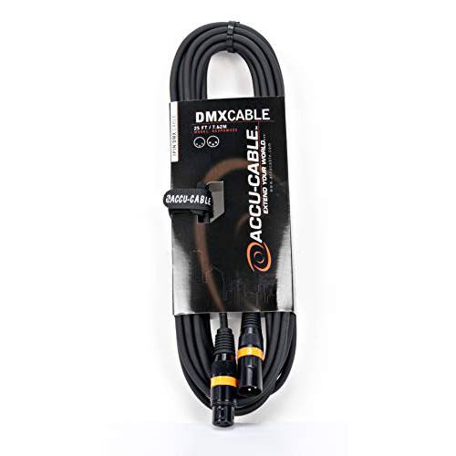 Accu Cable ADJ Products AC3PDMX25 25 ft 3 핀 DMX 케이블 라이트닝 PRODUCTS, 블랙