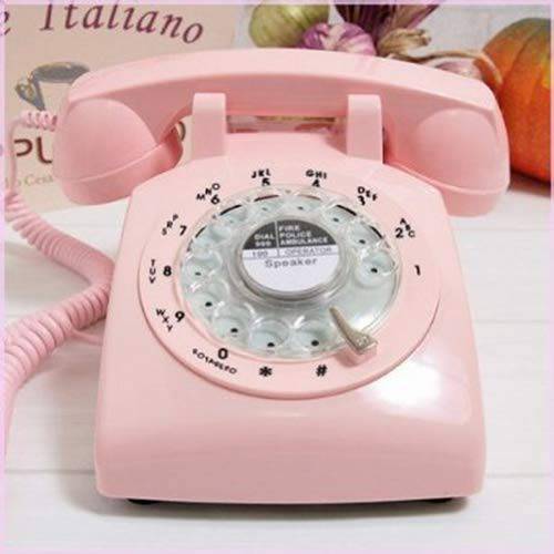 Glodeals 1960’s 스타일 핑크 레트로 Old Fashioned 회전식 다이얼 전화