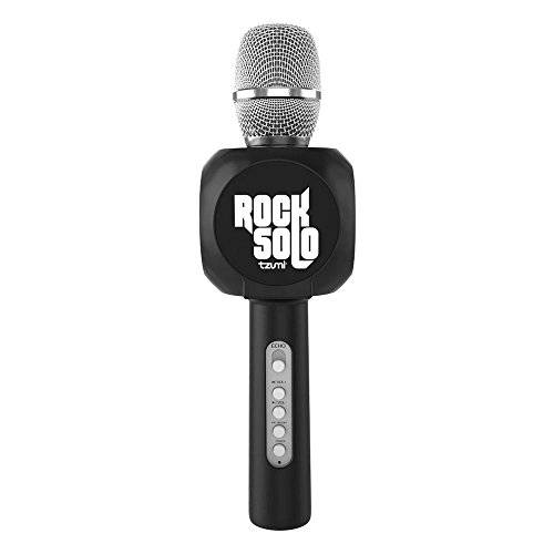 Rock Solo  블루투스 노래방 마이크,마이크로폰 and 스피커 개폐식 스마트폰 홀더 - 호환가능한 Most 노래방 앱 - Rech