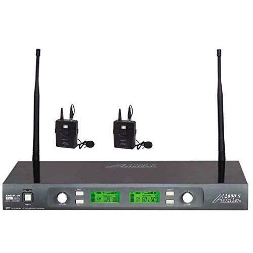 Audio2000’S AWM6547DUM 프로페셔널 Dual-Diversity UHF 무선 Lavaliere 시스템 100 조절가능 Frequencies