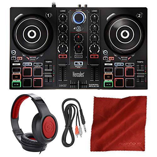 Hercules DJControl Inpulse 200 컴팩트 DJ 컨트롤러+  헤드폰+  베이직 악세사리 번들,묶음