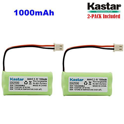 Kastar 2-Pack AAA 2.4V 1000mAh NiMH 충전식 배터리 BT-166342 BT-266342 BT-283342 at& T CL83464 EL51100 EL51200 EL51250 EL52200 EL52210 EL52250 EL52300 EL52350 EL52400 EL52450 EL52500 EL52510