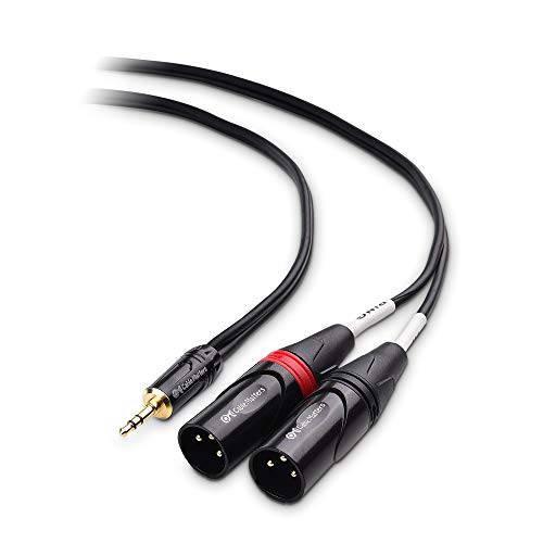 Cable Matters 3.5mm 1/ 8 인치 TRS to 2 XLR 케이블, Male to Male Aux to 듀얼 XLR Breakout 케이블 - 6 Feet