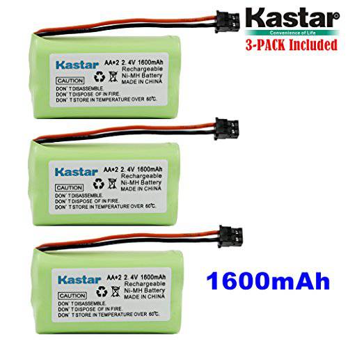 Kastar 3-Pack AAX2 2.4V 1600mAh MSM 플러그 Ni-MH 충전식 배터리 Uniden BT1007 BT-904 BBTY0700001 CEZAi2998 DCX150 DECT1500 D1484 파나소닉 HHR-P506 홈 핸드셋 전화 (체크 모델 다운)