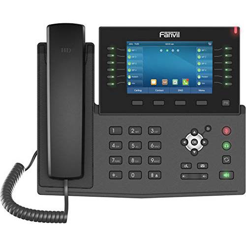 Fanvil X7C Enterprise VoIP 폰, 5-Inch 컬러 터치 스크린, 20 SIP Lines, Dual-Port 기가비트 이더넷, 파워 어댑터 Not 포함