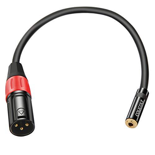 COLICOLY 3.5mm Female to XLR Male 밸런스 오디오 컨버터, 변환기 케이블 어댑터 - 1ft