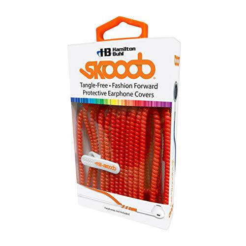 Skooob 꼬임 프리 이어버드, 이어폰,이어셋 커버 - 매듭 프리 케이블 보호 - Stylish 이어폰 커버 (파이어 레드)