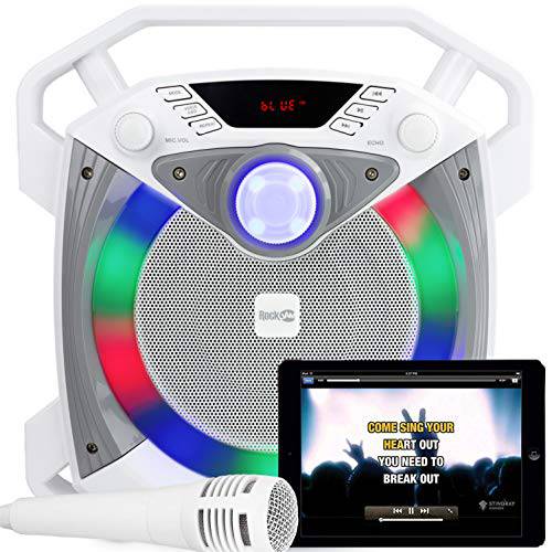 SingCube 10 와트 충전식 블루투스 노래방 머신 라이트, 마이크,마이크로폰 and 음성 변환, 10W (RJPS100)