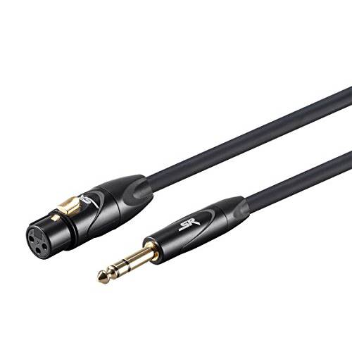 Monoprice 3ft 무대 오른쪽 XLR Female to 1/ 4inch TRS Male 16AWG 케이블 ( 금도금)
