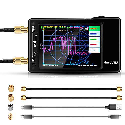 NanoVNA-H REV3.4 VNA Vector 네트워크 분석기 10KHz -1.5GHz HF VHF UHF 안테나 분석기 측정 S Parameters, 전압 스탠딩 Wave 비율, Phase, Delay, Smith 차트
