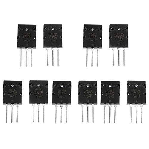 오디오 파워 트랜지스터 5 쌍, 세트 2SA1943 2SC5200 고 파워 앰프 Matched 오디오 트랜지스터 실리콘 블랙