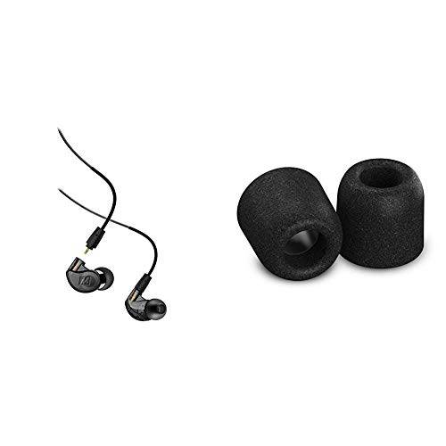 MEE audio M6 프로 2nd 세대 Universal-Fit Noise-Isolating 음악가’ in-Ear 모니터 탈착식 케이블 ( 스모크)& COMPLY Isolation 노이즈캔슬링, 노캔 메모리폼 이어폰 팁 (미디엄, 3 Pairs)