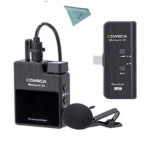 코미카 무선 라발리에 마이크,마이크로폰 시스템 BoomX-D UC1 1-Trigger-2 2.4G 무선 마이크,마이크로폰 1 송신기 and 1 블루투스리시버 SLR Clip-on 마이크,마이크로폰 스마트폰