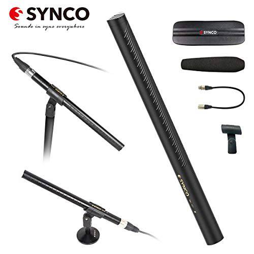 [공식] Shotgun-Microphone, SYNCO -Mic-D2-Hyper-Cardioid-Directional-Condenser-Mic XLR 커넥터, 프로페셔널 비디오/ 오디오 레코딩 캠코더/ 붐 폴/ Tripods