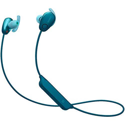 Sony WI-SP600N 프리미엄 방수 블루투스 무선 엑스트라 베이스 스포츠 in-Ear 6 Hr of 재생 헤드폰,헤드셋/ 마이크,마이크로폰 (인터네셔널 버전) (블루)