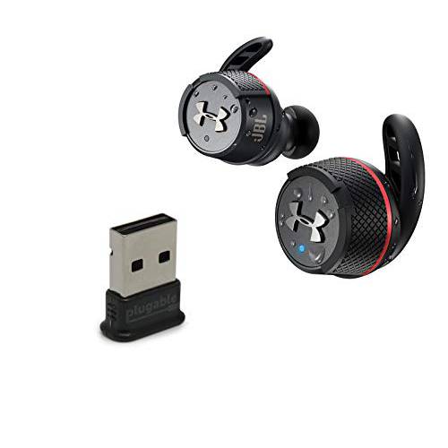 JBL UA 플래시 트루와이어리스 블루투스 in-Ear 헤드폰,헤드셋 번들,묶음 Plugable USB-BT4LE USB 2.0 블루투스 어댑터 - 블랙