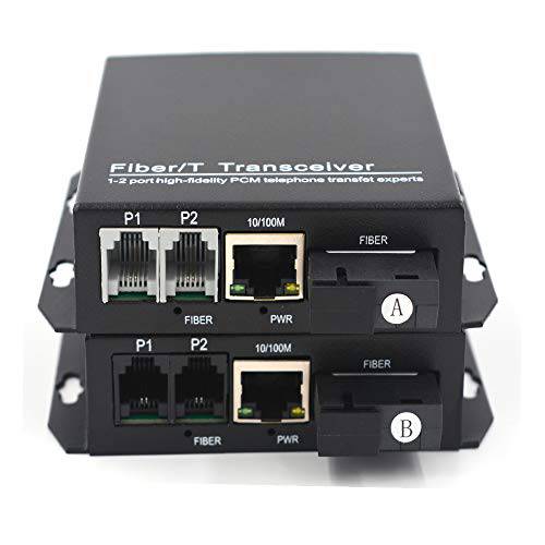 Primeda 전화 익스텐더 -2 포트 PCM 음성 전화 10/ 100Mbps 이더넷 Over 광학 파이버 전화 네트워크, IP 카메라