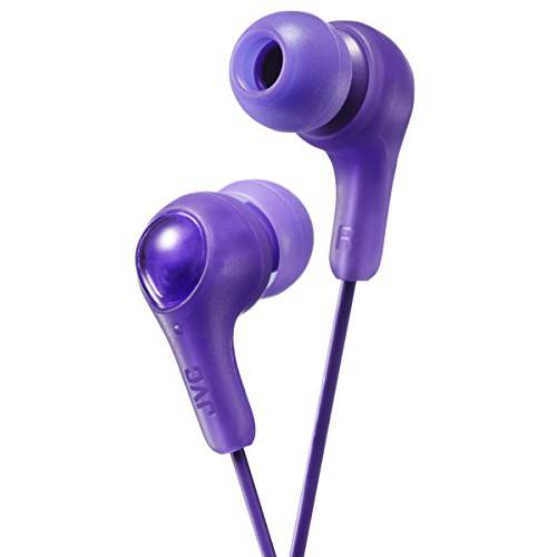 JVC 구미 인이어 이어버드, 이어폰,이어셋 헤드폰,헤드셋, 파워풀 사운드, 편안 and 안전한 호환, 실리콘 이어 피스 S/ M/ L - HAFX7V (Violet)