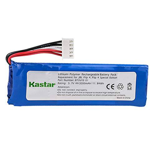 Kastar Li-Polymer 배터리 3.7V 3200mAh/ 11.84Wh 교체용 JBL GSP872693 01; Fits JBL 플립 4, 플립 4 스페셜 에디션, JBL 플립 4 스피커