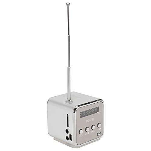 미니 디지털 휴대용 음악 MP3/ 4 플레이어 마이크로 SD/ TF USB 디스크 스피커 FM 라디오 (실버)