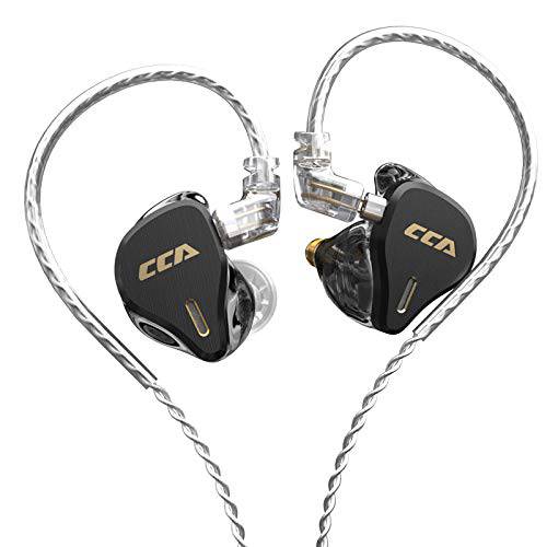 CCA CS16 인이어 헤드폰, 8BA 밸런스 Armatures Each 사이드 인이어 모니터, 하이파이 in-Ear 이어폰 알루미늄 합금 페이스플레이트 레진 개, 0.75mm C 핀 탈착식 케이블 (No 마이크, 블랙)
