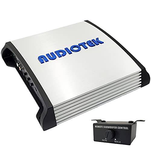 Audiotek AT1800S 2 채널 스테레오 자동차 앰프 - 1800 와트, 2 옴 안정된, LED 인디케이터, 풀 레인지, 베이스 노브 포함, Great 스피커 and 서브우퍼