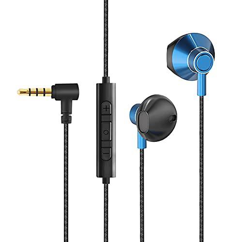 OKCSC P120 헤드폰,헤드셋 Semi-in-Ear 헤드폰,헤드셋 유선 헤드셋 Operable 스마트 폰 하이 내구성 and 사운드 마이크,마이크로폰 블루