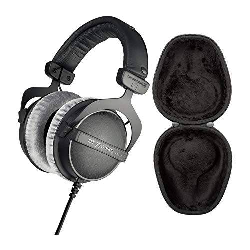 베이어다이나믹 DT 770 프로 80 옴 Over-Ear 스튜디오 헤드폰,헤드셋 (블랙) Knox 기어 하드 쉘 헤드폰 케이스 번들,묶음 (2 아이템)
