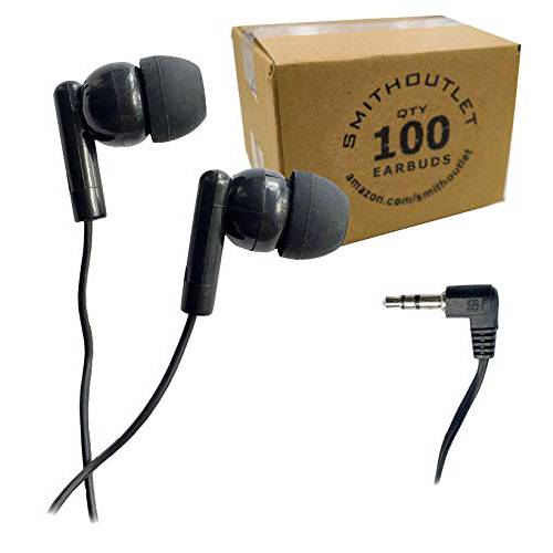 SmithOutlet 100 팩 교실 학생 테스팅 헤드폰,헤드셋 이어폰, 이어버드 in 벌크, 대용량