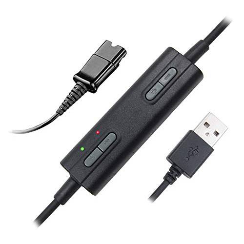 VoiceJoy 헤드셋 QD(Quick 연결해제) 커넥터 to USB 어댑터 볼륨 조절기, 음소거 스피커 and 마이크,마이크로폰 별도 호환가능한 Any Plantronics and VoiceJoy 헤드셋 QD 플러그