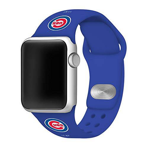 게임 타임 시카고 Cubs 실리콘 스포츠 시계줄 호환가능한 애플 워치 (42mm/ 44mm - 블루)
