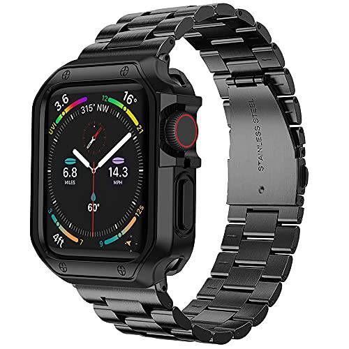 호환가능한 애플 시계줄, i-Watch 스트랩 시리즈 7 6 5 4 3 2 1 SE, 스테인레스 스틸 메탈 체인 커버 케이스, 아이폰 Smart-Watch 팔찌 링크 Wrist-Band