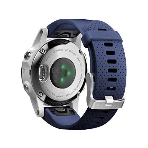 NotoCity 호환가능한 Fenix 5S 시계줄 간편 호환 소프트 실리콘 20mm 교체용 워치 스트랩 Fenix 5S/ 5S 플러스/ Fenix 6S/ Fenix 6S 프로/ D2 델타 S Smartwatch(Silver Buckle-Dark 블루)