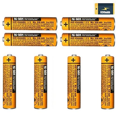 AAA Nimh 충전식 Batteries，8PCS 1.2V 630mAh 배터리 교체용 파나소닉 무선 폰