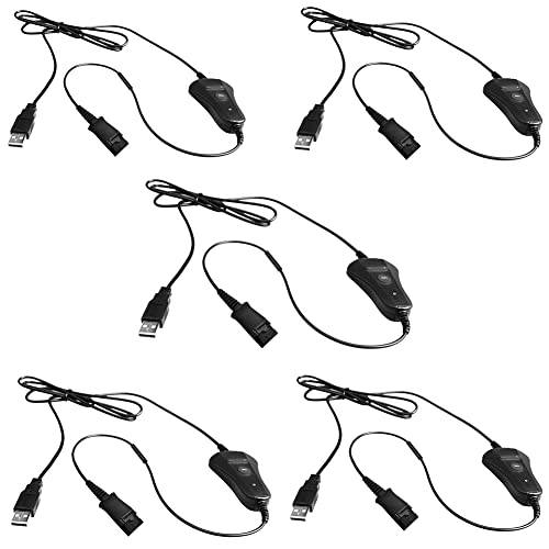 QD-to-USB 어댑터 케이블 Volume-Mute - 5-Pack Plantronic-QD 플러그 헤드셋