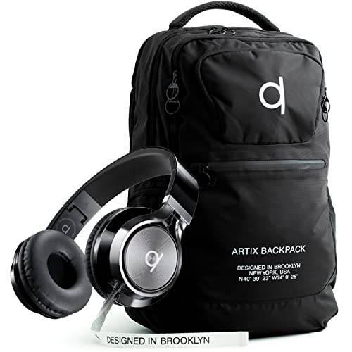 Artix CL750 폴더블 소음 차단 On 이어 헤드폰, 헤드셋& Artix 편안 노트북 여행용 백팩