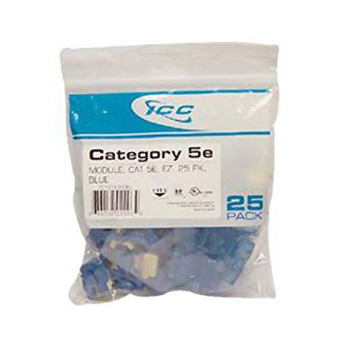ICC IC107E5CBL - 25PK Cat5 잭 - 블루