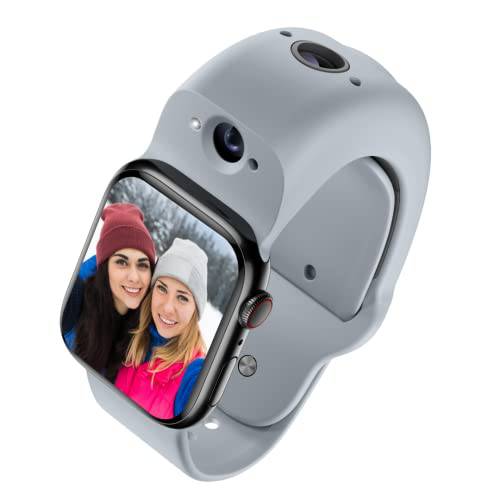 Wristcam, 스마트 Dual-Camera 밴드 애플 워치 (애플 MFi 인증된), 8MP 센서, 풀 HD 비디오/ 720P 스포츠 모드, (New) 프로. 이미지 스테빌라이제이션, 와이파이, 블루투스 5, IP68 방수, Siri 통합