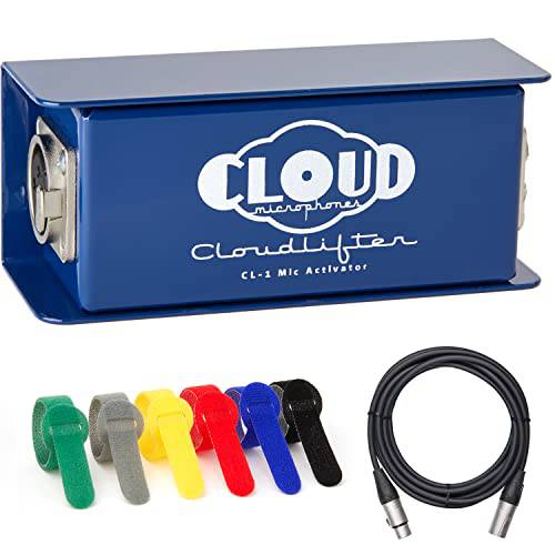 클라우드 마이크 CL-1 Cloudlifter 1-Channel 마이크 활성제 번들,묶음 10 ft XLR 마이크,마이크로폰 케이블 and 6-Pack of 만능 컬러 코드 케이블 머리고정