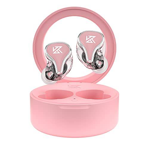 KZ SK10 TWS 트루와이어리스 이어버드, 이어폰,이어셋 헤드폰,헤드셋 블루투스 5.2 터치 컨트롤 무선 충전 케이스 방수 스테레오 in-Ear 이어폰 스포츠 게이밍 Laptop(Pink)