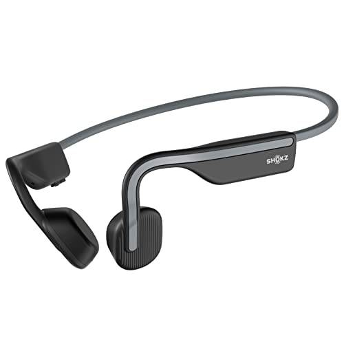 Shokz OpenMove - Open-Ear 블루투스 스포츠 헤드폰, 헤드셋 - 골전도 무선 이어폰 - 땀방지 런닝 and 운동, 스티커 팩 (그레이)