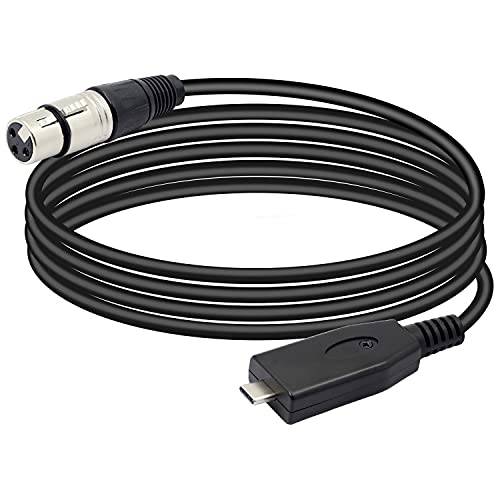 XMSJSIY TypeC to XLR 마이크,마이크로폰 어댑터 케이블, USB C to XLR 오디오 커넥터 호환가능한 USB 2.0  스마트폰&  태블릿, 태블릿PC,  노트북 - 3Meters