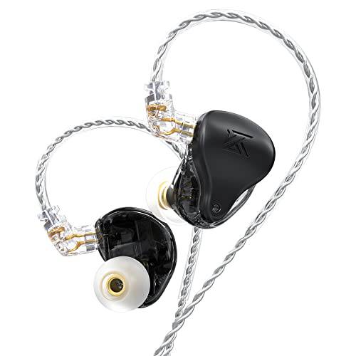 KZ 프로페셔널 in-Ear 스튜디오 모니터 헤드폰,헤드셋, 24 단위 밸런스드아마추어 하이파이 스테레오 이어폰, 12 BA 드라이버 파워풀 베이스 사운드 프로페셔널 스튜디오 모니터 Headphones(Black)