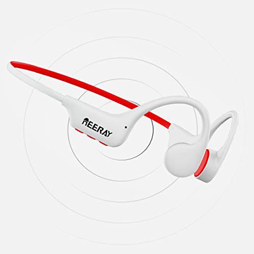 골전도 헤드폰,헤드셋 무선, ReeRay R6 Open-Ear IP68 방수 스포츠 Bluetooth5.3 헤드셋 마이크, 골전도 MP3 플레이어 Built-in 16G 메모리, 적용가능한 런닝 수영 사이클링