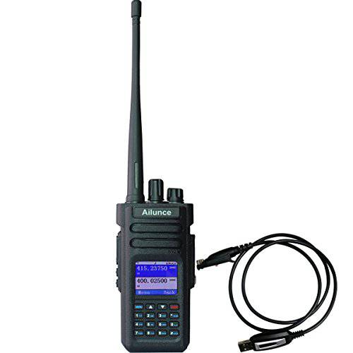 Ailunce HD1 DMR 라디오, Amateur 라디오, 디지털 워키토키, 무전기 방수 IP67 GPS UHF VHF 3000 채널 200000 연락처 3200mAh FM (1 팩)