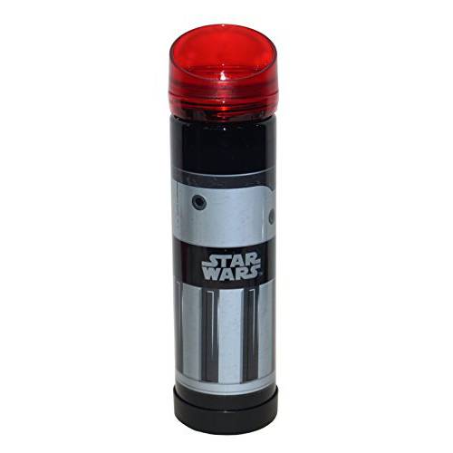 잭! 디자인 트라이앵글 플라스틱 레드 라이트 세이버 물병,워터보틀 스크류 온 뚜껑 BPA-Free 및 Break Resistant by Darth Vader  라이트 Sabre from Star Wars 21.5oz