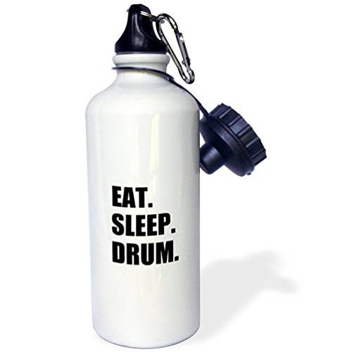 3dRose wb_180399_1 Eat Sleep Love Drumming Drummer Percussionist Black Text Gifts Sports Water Bottle 21 oz Multicolor