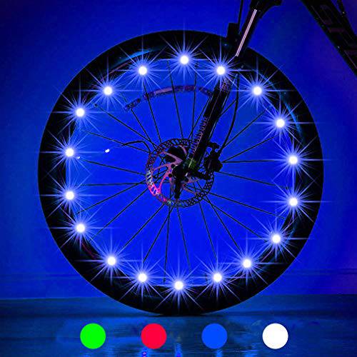 TINANA Bike Wheel Lights, LED Waterproof 7 Colors in 1 Bicycle Light 13 Kinds Changes LED Bicycle Rim Tire Lights for Mountain Bike/Road Bikes/BMX Bike/Hybrid Bike/Folding Bike