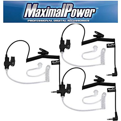 MaximalPower RHF 617-1N X3 3.5mm 블루투스리시버/ Listen Only 감시 헤드폰,헤드셋 이어폰, 3 팩